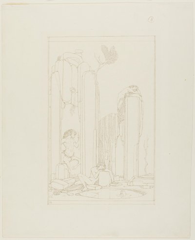 プールサイドの水仙；オスカー・ワイルドの「弟子」の挿絵 作： Charles Ricketts