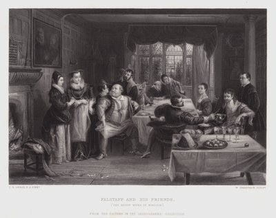 ファルスタッフとその仲間たち（版画 作： Charles Robert (after) Leslie