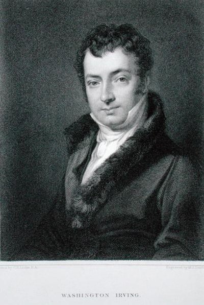 ワシントン・アーヴィング（1783-1859）、モーズリー・アイザック・ダンフォース（d.1862）（エングレービング） 作： Charles Robert (after) Leslie