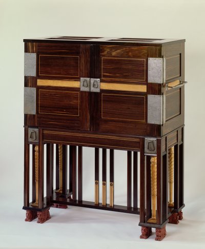 執筆用キャビネット、CRAshbeeのカラープレートVI、Alan Crawford著、Yale 1985、 作： Charles Robert Ashbee