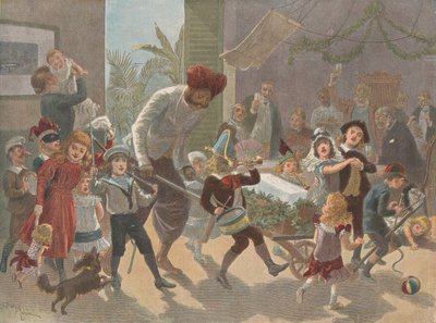 The Yule Log in India - Bringing in the Ice、The Graphic Christmas Numb...、1889 年 12 月 2 日より。 作： Charles Roberts