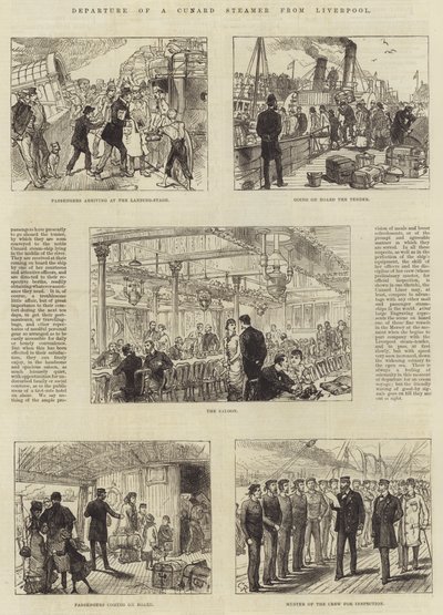 リバプールからのキュナード汽船の出発 作： Sir John Charles Robinson