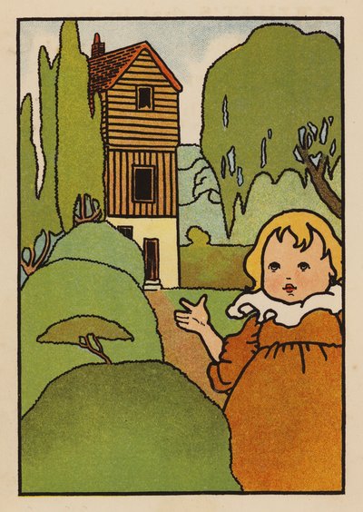 赤ちゃんと鳥』のイラストレーション（カラーリトグラフ） 作： Charles Robinson