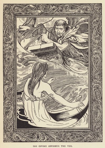 イノ、オデュッセウスにベールを与える 作： Sir John Charles Robinson