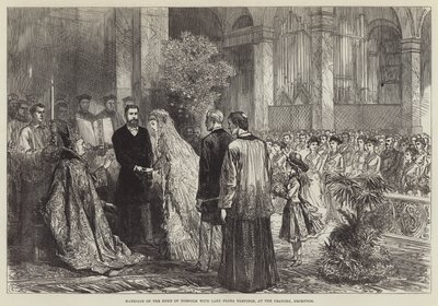 ブロンプトン礼拝堂でノーフォーク公とフローラ・ヘイスティングス夫人との結婚 作： Sir John Charles Robinson