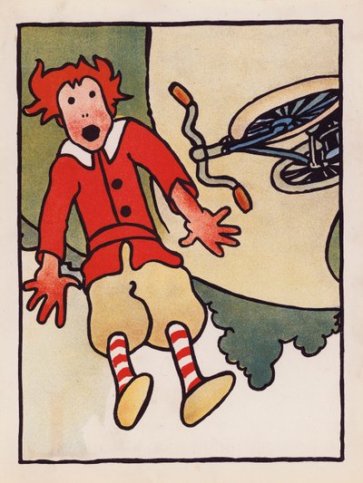 ナンセンス：自転車事故（カラーリトグラフ） 作： Charles Robinson