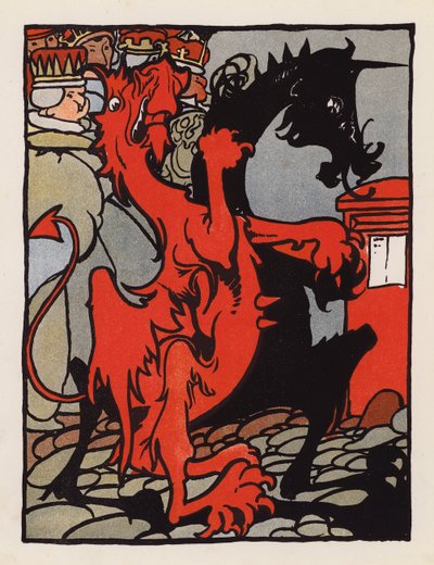 ナンセンス：ストランドを王たちと歩く紋章の人物（カラーリトグラフ） 作： Charles Robinson