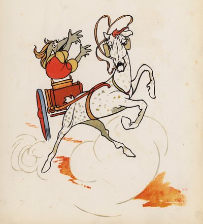ナンセンス：事故に遭った馬が引くジグ（カラーリトグラフ） 作： Charles Robinson
