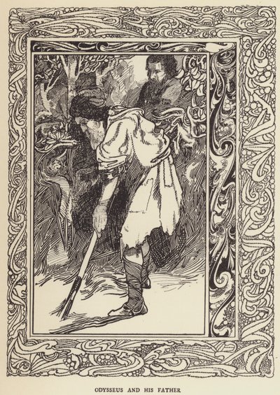 オデュッセウスと彼の父親 作： Sir John Charles Robinson