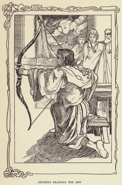 弓を引くオデュッセウス 作： Sir John Charles Robinson