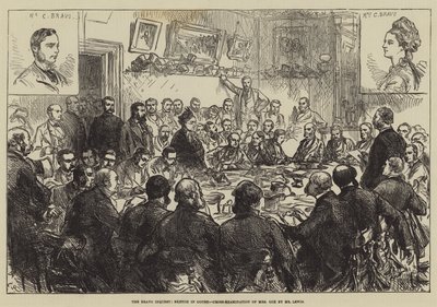 ブラボーインクエスト、法廷スケッチ、ルイス氏によるコックス夫人の反対尋問 作： Sir John Charles Robinson