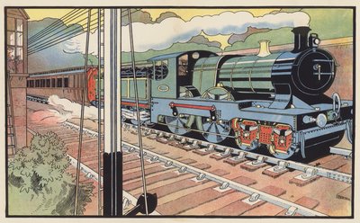 信号ボックスを通過する急行列車 作： Charles Robinson