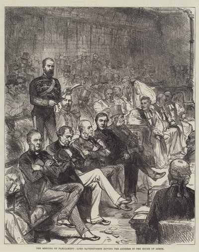 国会議事堂、レイヴンズワース卿、貴族院で演説を移動 作： Sir John Charles Robinson