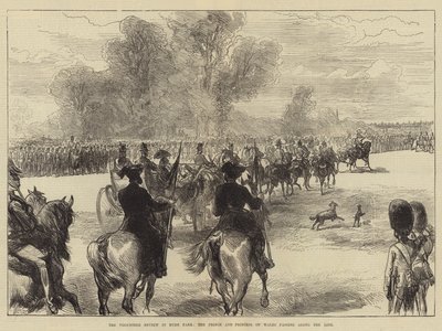 ハイドパーク、ウェールズの王子と王女の沿線を通過するボランティアレビュー 作： Sir John Charles Robinson