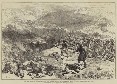 戦争、ハフィズパシャの指揮する第1歩兵旅団、クニェイェセヴァチの戦い、森の中で軍人を攻撃 作： Sir John Charles Robinson