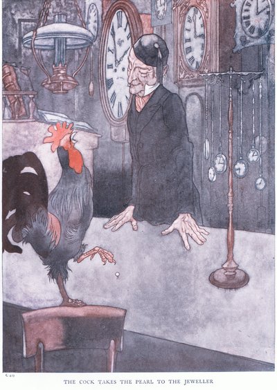 コックが真珠を宝石商に届ける、1930年代 作： Charles Robinson