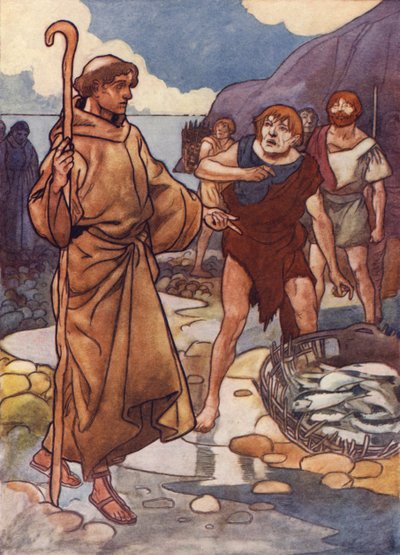 不親切な先住民は彼に川の魚を与えることを拒否しました 作： Charles Robinson
