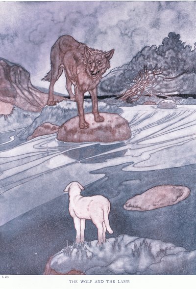 オオカミと子羊、1930年代 作： Charles Robinson