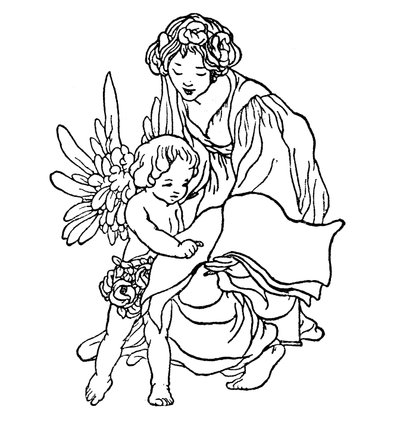 オスカー・ワイルド著『幸福な王子とその他の物語』タイトルページイラスト（リトグラフ版 作： Charles Robinson