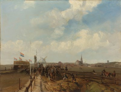 スヘフェニンゲンの競馬場、1846 年 8 月 3 日に開場 作： Charles Rochussen (signed by artist)