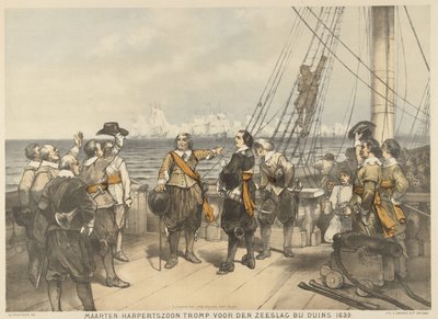 ドゥインの戦いが始まる前のマールテン・トランプ、1639年 1639年のダインでの海戦の前のマールテン・ハーパーツゾーン・トランプ（オブジェクトのタイトル） 作： Charles Rochussen