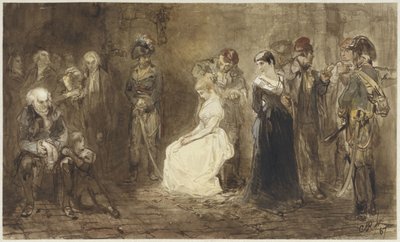1794 年 5 月 10 日、刑務所にいるフランスのエリザベート王女 作： Charles Rochussen