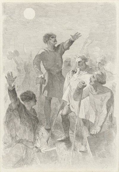 彼の戦士に囲まれたヴィルフリート 作： Charles Rochussen