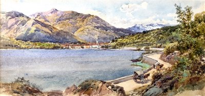 メルゴッツォ湖 パランツァ近郊のマッジョーレ湖（水彩画） 作： Charles Rowbotham
