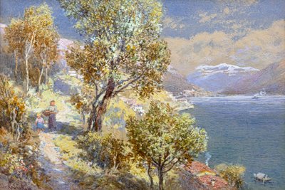 ルガーノ湖（水彩画） 作： Charles Rowbotham