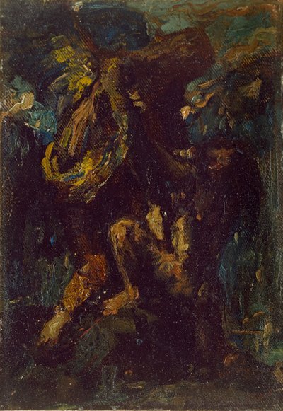 天使と格闘するヤコブ、19世紀 作： Charles S Ricketts