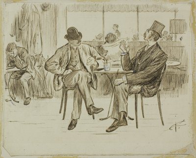 カフェシーン 作： Charles Samuel Keene