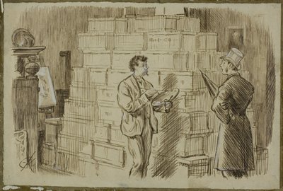 スタジオで 作： Charles Samuel Keene