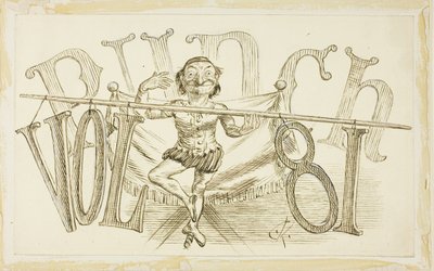 パンチからのタイトルページの研究、81巻 作： Charles Samuel Keene