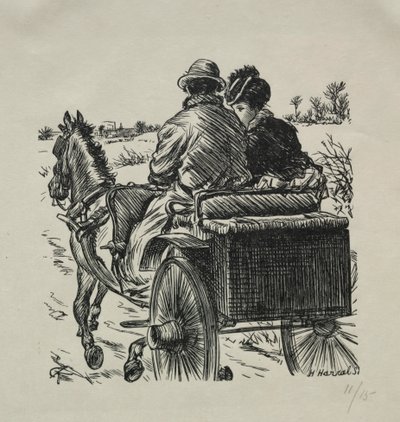 毛皮の裏地付きコート、1869年。 作： Charles Samuel Keene