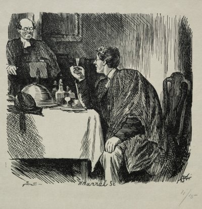 Tomkins Degree Supper and How it Ended、1868。 作： Charles Samuel Keene