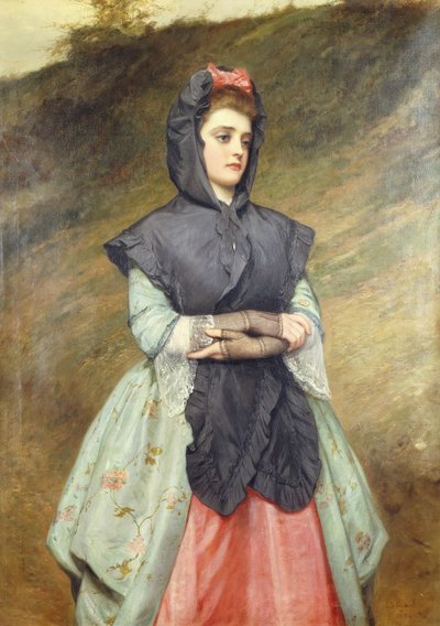 教会から来る、1884 作： Charles Sillem Lidderdale