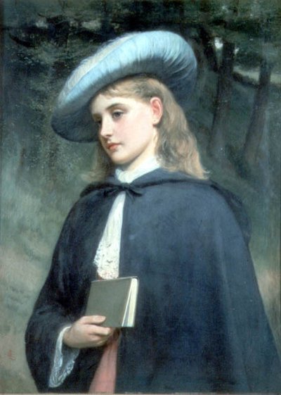 本を持つ少女 作： Charles Sillem Lidderdale