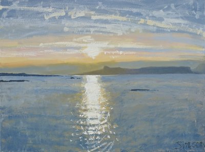 夕焼けの海, 2013 （キャンバスに油彩） 作： チャールズ・シンプソン