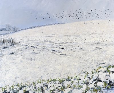 冬のカラス, 2012 （キャンバスに油彩） 作： チャールズ・シンプソン