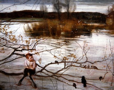 美しい人は逃げた」1900年頃（パネルに油彩） 作： Charles Sims