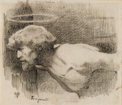 洗礼者聖ヨハネの斬首のための研究、1881年頃（濃いクリーム色の紙に木炭） 作： Charles Sprague Pearce