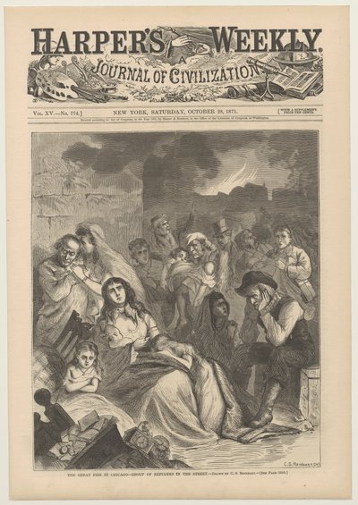ハーパーズウィークリーのカバー、1871年10月28日 作： Charles Stanley Reinhart