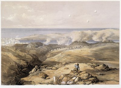 CH.Hardingeによる「セバストポリ」のロシア軍砲台。Litho by Vincent Brooks, d. London 1855 Henry Graves. 作： Charles Stewart Hardinge