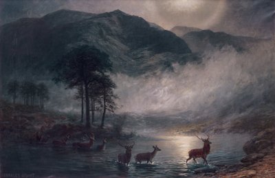 リバー・クロッシング（キャンバスに油彩） 作： Charles Stuart