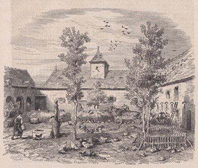 Le Magasin Pittoresque、カリフォルニア州からの農場の内部ビュー。 1852年。 作： Charles Tamisier
