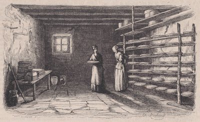 カリフォルニア州マガシン ピトレスクのチーズ工場。 1852年。 作： Charles Tamisier