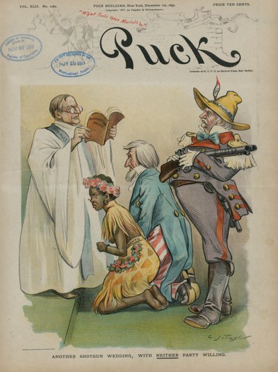 別のショットガンの結婚式、どちらのパーティーも喜んでいない、1897 作： Charles Taylor