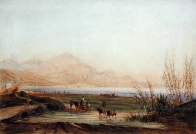 ニースのアンジュ湾（水彩・紙） 作： Charles Theodore  Frere