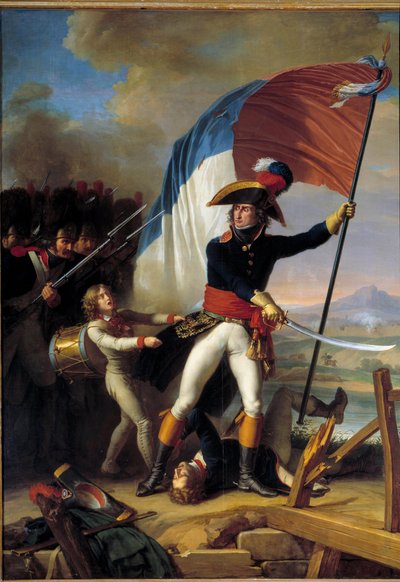 11月15日、ポン・ダルコルへの攻撃を指揮するピエール・オゲロー将軍（1757-1816）。 作： Charles Thevenin