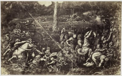 イスラエルが紅海を通過した後、軍隊を溺死させるラファエロの絵の複製写真 作： Charles Thurston Thompson